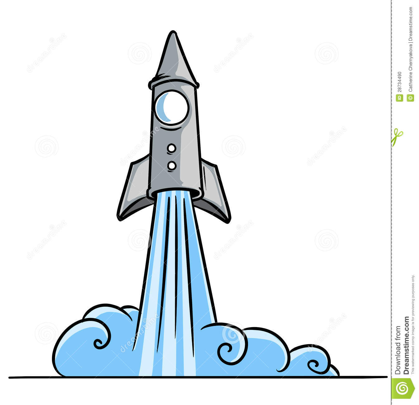 Launch Blast Off A Rocket Into Cosmos Minimalism Isolated Illustration