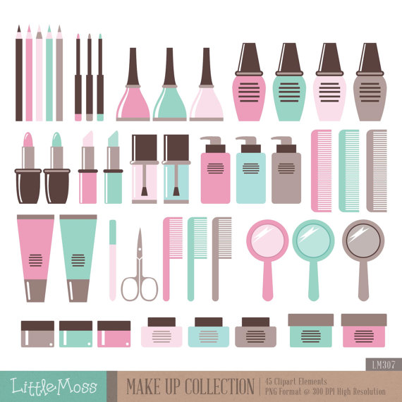 Make Up Digital Clipart Cosmetic Clipart By Littlemoss On Etsy