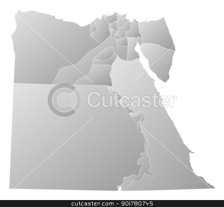 Map Of Egypt Stock Vector Clipart Political Map Of Egypt With The    