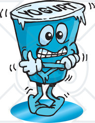 Rf  Clipart Illustration Of A Cold Frozen Yogurt Character Shivering