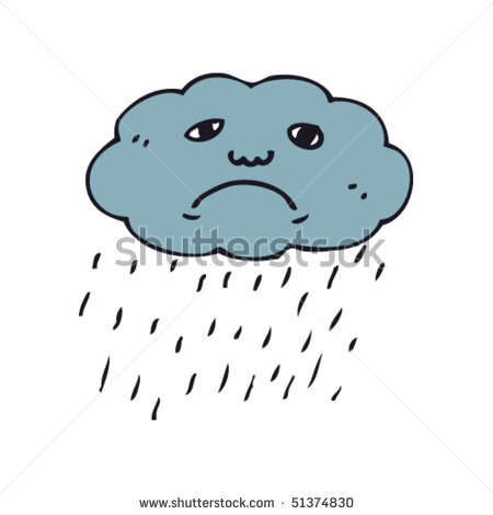 Sad Rain Cloud Clipart Quirky Drawing Of Sad Rain