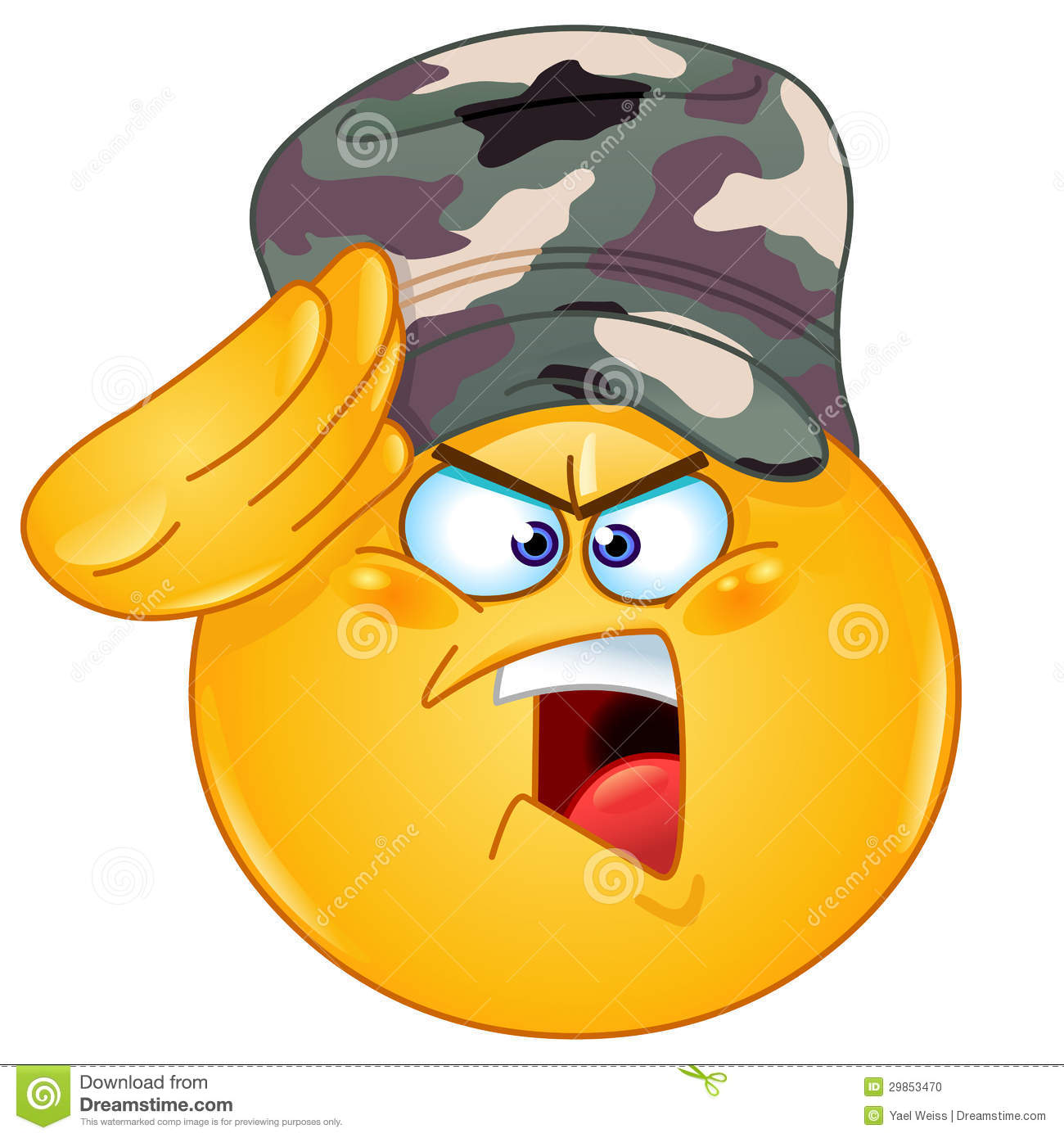 Soldier Emoticon Saluting Saying Yes Sir