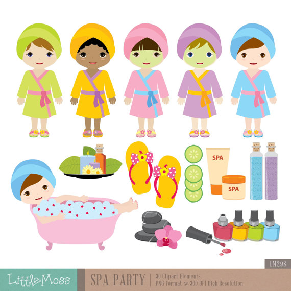 Spa Party Digital Clipart By Littlemoss On Etsy