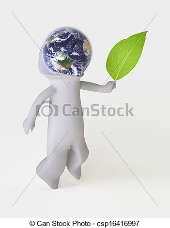 Stock Illustratie Van Lets Take Care Earth   Driedimensionaal Man