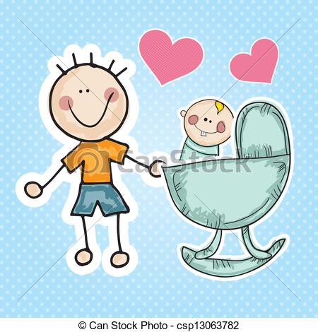 Vector Of Family Icons Father Take Care His Baby Vector Illustration