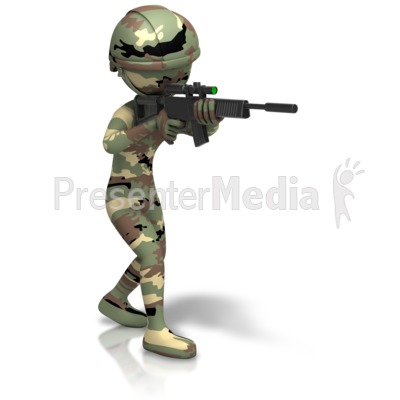 Camo Figure Holding Gun   Signs And Symbols   Great Clipart For