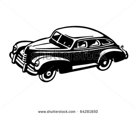 Forties Car   Retro Clipart Illustration   64281850   Shutterstock