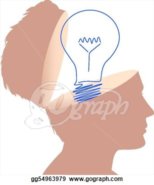 Light Bulb Drawing In Open Mind  Clipart Drawing Gg54963979   Gograph