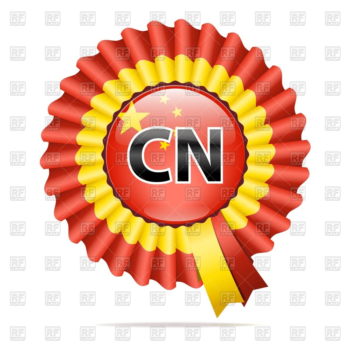 Prize Rosette With China Flag Objects Download Royalty Free Vector