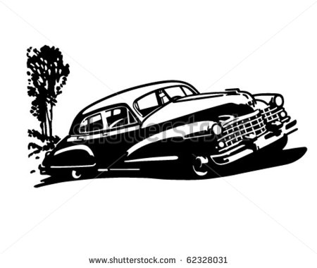 Retro Car   Clipart Illustration   62328031   Shutterstock