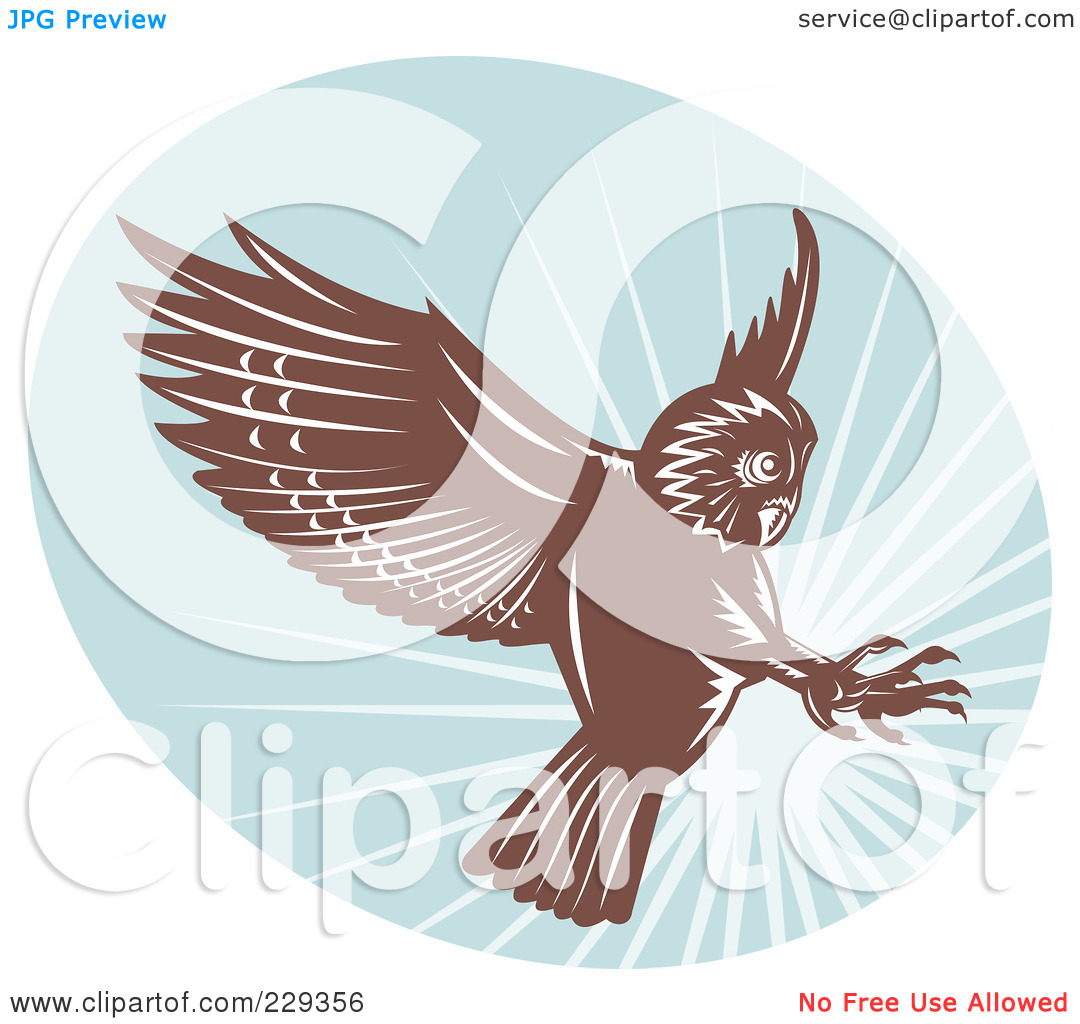 Royalty Free  Rf  Clipart Illustration Of A Retro Swooping Owl Logo By