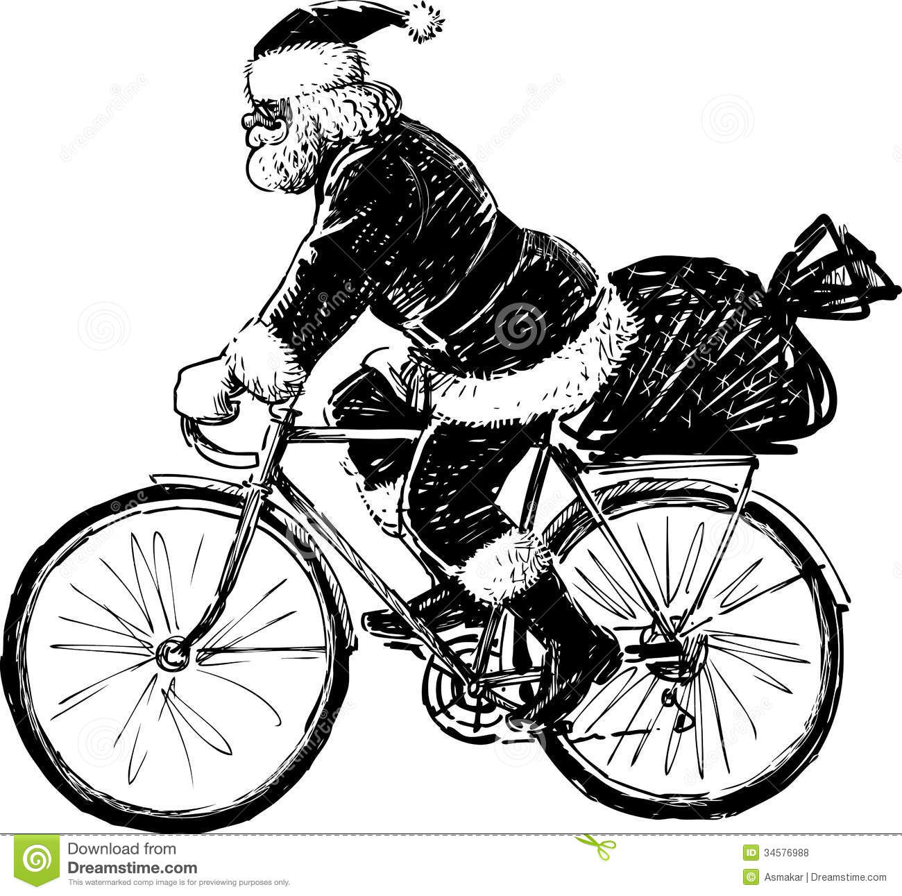 Santa Claus Riding A Bicycle Royalty Free Stock Photos   Image    