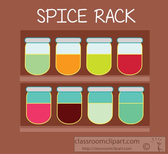 Spice Rack With Colorful Spice Jars Clipart   Classroom Clipart
