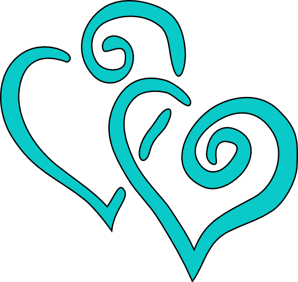 Teal Intertwined Hearts Clip Art At Clker Com   Vector Clip Art Online