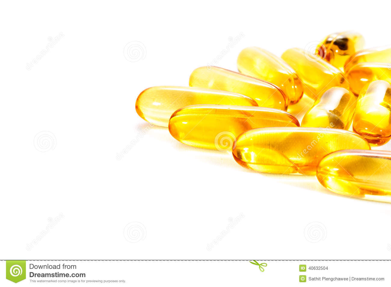 Vitamin D Spilled Contents On White Background
