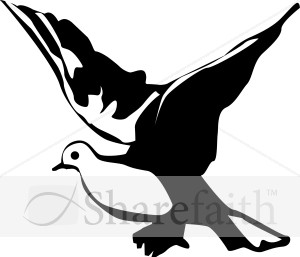 Winged Black And White Dove Clipart   Dove Clipart