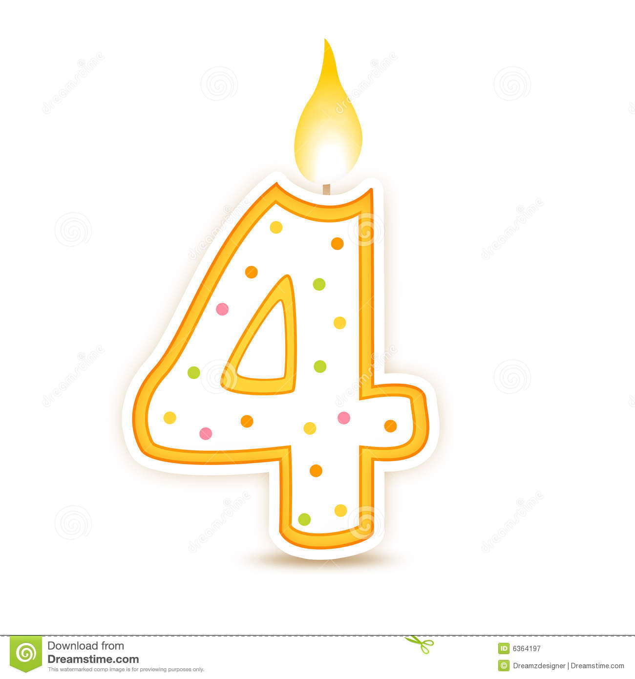 Birthday Candle   4 Royalty Free Stock Photography   Image  6364197