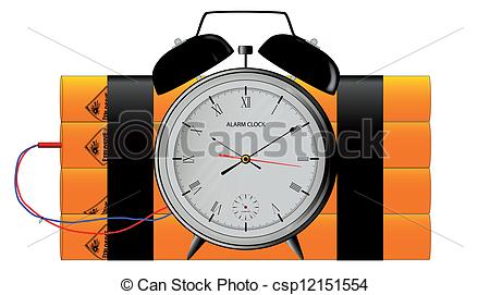 Clipart Vector Of Time Bomb   A Traditional Time Bomb With Alarm Clock