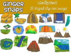 Landforms On Pinterest   Flip Books Clip Art And Classroom Freebies