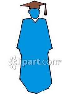 Of A Person In A Graduation Robe And Hat Royalty Free Clipart Picture