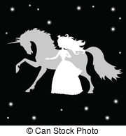 Princesa Unicornio Clipart Vectorial
