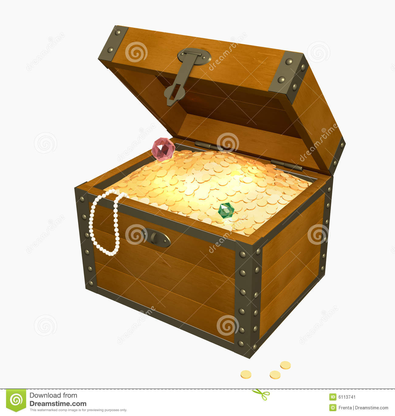 Prize Box Clipart 3d Wooden Box With Treasures