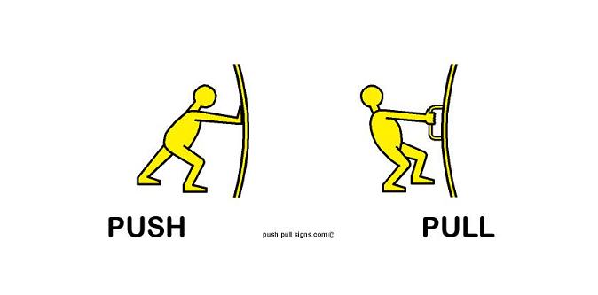     Push   Pull Signs  Push Pull Marketing Strategy Factors  Door Logos