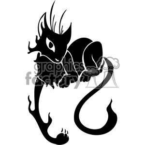 Royalty Free Scary Looking Black Cat With Outstretch Claws Clipart