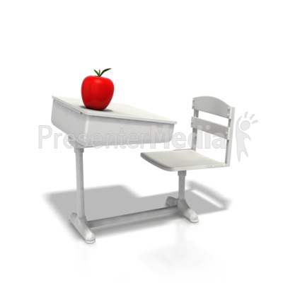 School Desk With Apple   Education And School   Great Clipart For