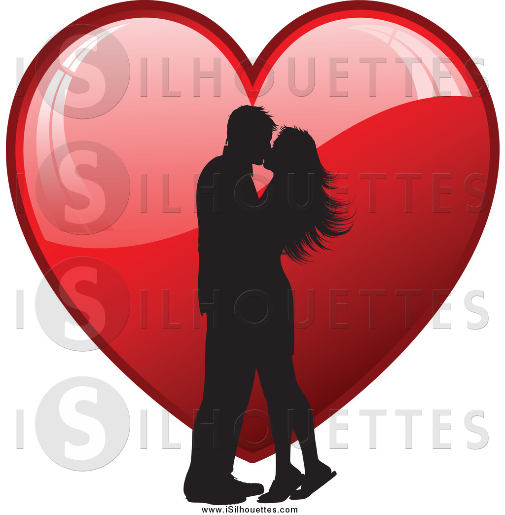 Sexy Kissing Silhouette Clip Art