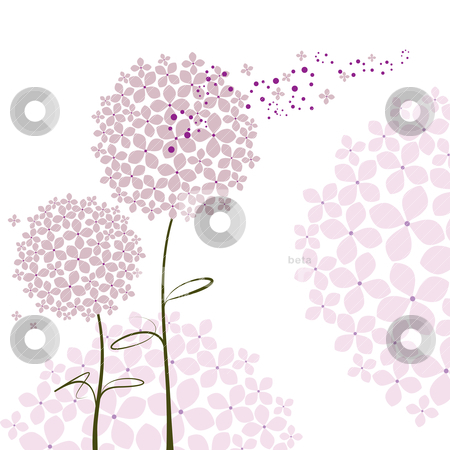 Abstract Springtime Purple Hydrangea Flower Stock Vector Clipart    