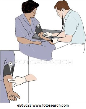 An Emt Measures The Blood Pressure Of A Female Patient  Insert Shows
