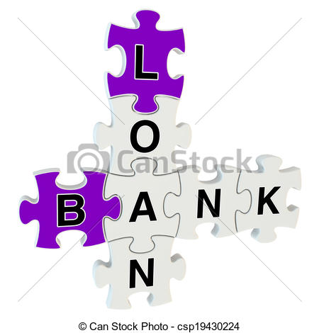 Bank Loan 3d Puzzle On White Background Csp19430224   Search Clipart