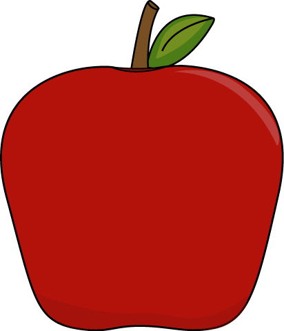 Big Apple Clip Art Image   Big Red Apple With A Green Leaf On The Stem    