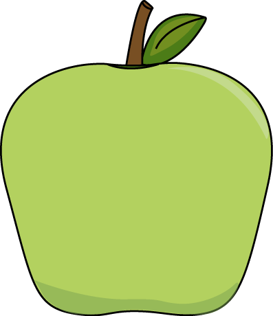 Big Green Apple Clip Art Image   Big Green Apple With A Green Leaf On