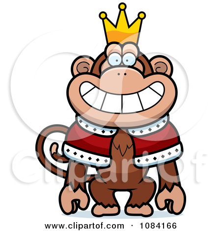 Clipart King Monkey Wearing A Crown And Robe   Royalty Free Vector    