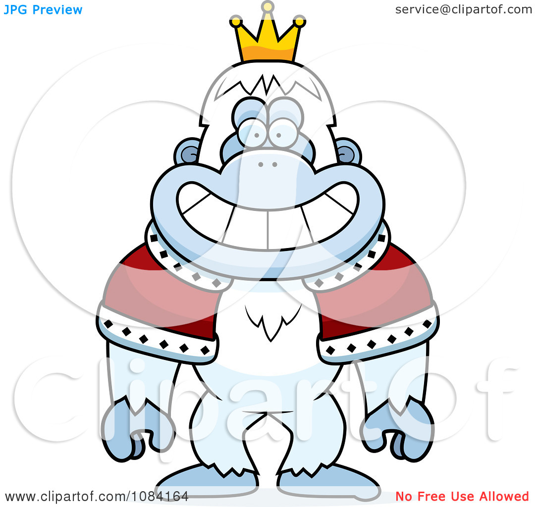 Clipart King Yeti Wearing A Crown And Robe   Royalty Free Vector    