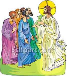 Disciples Following Christ   Royalty Free Clipart Picture