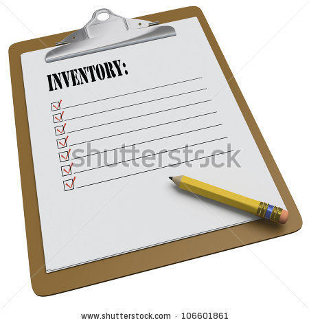 Inventory Clipart Stock Photo Clipboard With Inventory Text And Stubby