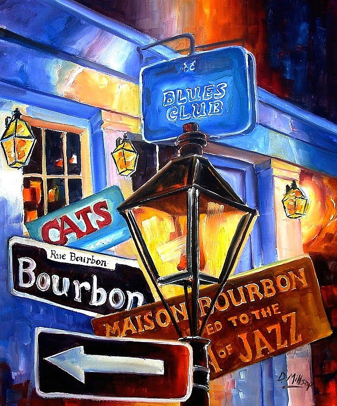 New Orleans Art By Diane Millsap  Signs Of Bourbon Street