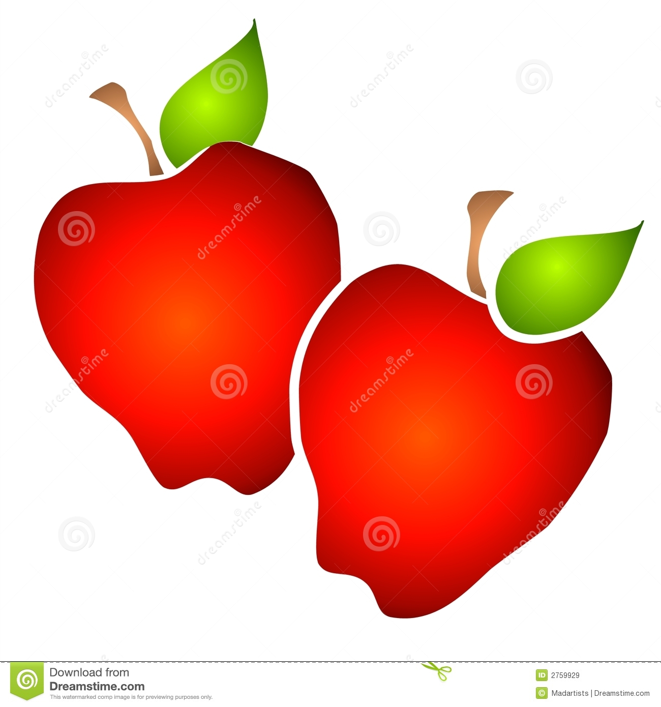 Red Apples Side By Side With Rich Gradient Colors On A White