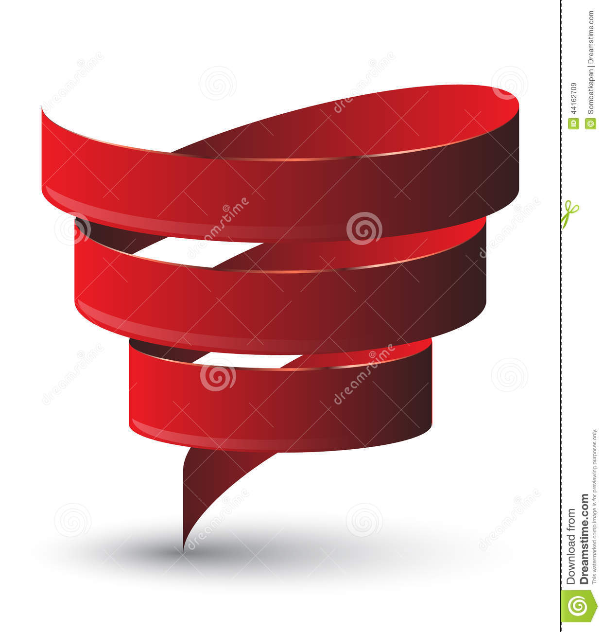 Red Ribbon Twist  Stock Vector   Image  44162709