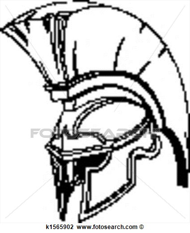 Roman Greek Trojan Or Gladiator Helmet View Large Clip Art Graphic