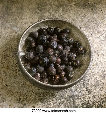 Stock Photography Of Juniper Berries In An Iron Bowl 178200   Search