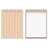 Style Pink And Yellow Notebook Cover Design Royalty Free Stock Photo