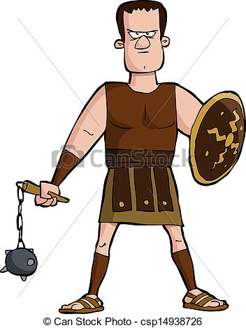 Vector Illustration Of Roman Gladiator On A White Background Vector