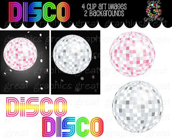 Art Disco Party Retro Clipart Dance Clipart 70s Disco Party Clipart