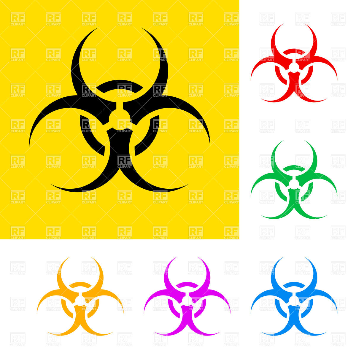Biohazard Sign With Color Variations Download Royalty Free Vector