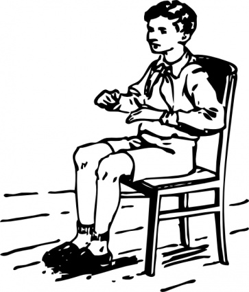 Boy Sitting In Chair Free Vectors   Clipart Me
