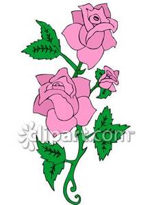 Bunch Of Purple Roses Royalty Free Clipart Picture